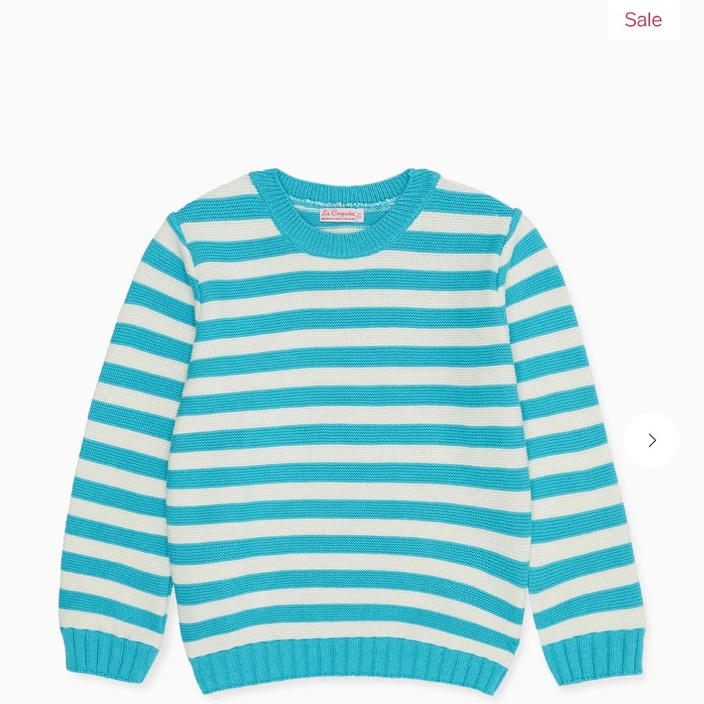 la coqueta Aqua Stripe Ramon Boy Cotton Sweater